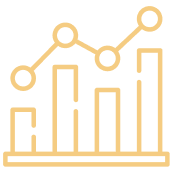 Icon of a line graph over a bar graph
