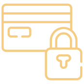 Icon of a padlock over a credit card