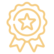 Icon of a ribbon with a star in it